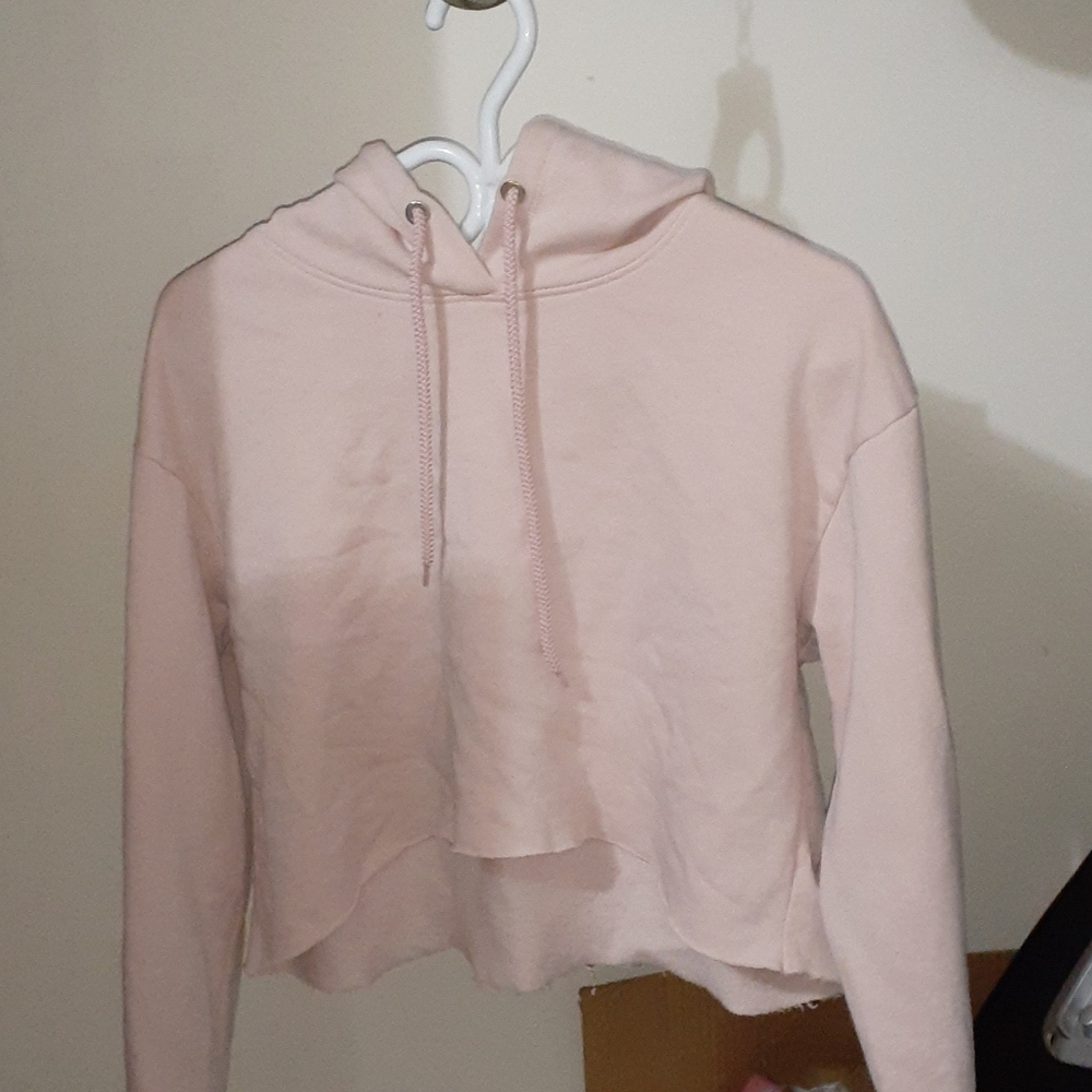Pink cropped hoodie